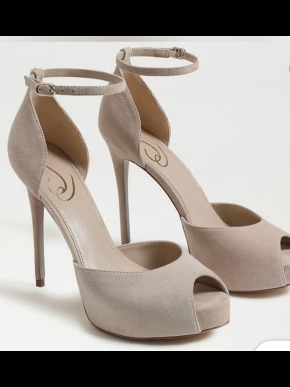 New Sam Edelman Florencia Ankle-Strap Peep-Toe Platform Heels New In Box Sz 10.5